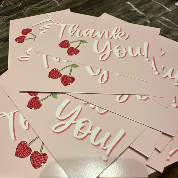 Disco Cherry 4x6 Thank You Insert Cards Pack of 25 - Picture 3 of 11